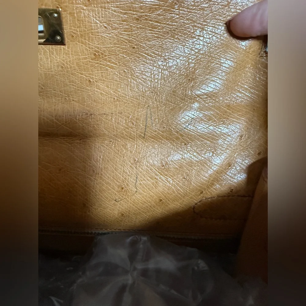 Hermes Cognac Ostrich Leather Kelly 32 - Picture 16 of 16